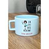 Hedizu Kişiye Özel Kadın En Iyi Diş Hekimi Pastel Fincan Mavi
