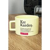 Hedizu Kişiye Özel Kız Kardeş Pastel Fincan Sarı Arkadaşa Doğum Günü Hediyesi