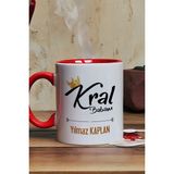 Hedizu Kişiye Özel Kral Babam Kupa Bardak Kırmızı Babaya Doğum Günü Hediyesi