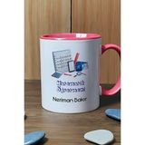 Hedizu Kişiye Özel Matematik Öğretmeni -4- Kupa Bardak Pembe Öğretmenler Günü Hediyesi