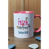 Hedizu Kişiye Özel Müzik Öğretmeni Kupa Bardak Pembe Öğretmenler Günü Hediyesi