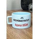 Hedizu Kişiye Özel Odyometrist Pastel Fincan Mavi Isme Özel Tıp Bayramı Hediyeleri