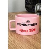 Hedizu Kişiye Özel Odyometrist Pastel Fincan Pembe Isme Özel Tıp Bayramı Hediyeleri