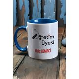 Hedizu Kişiye Özel Öğretim Üyesi Kupa Bardak Mavi Öğretmenler Günü Hediyesi