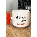 Hedizu Kişiye Özel Öğretim Üyesi Kupa Bardak T Kulplu Turuncu Öğretmenler Günü Hediyesi