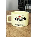 Hedizu Kişiye Özel Paramedik -2- Pastel Fincan Sarı Att Tıp Bayramı Hediyesi