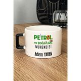 Hedizu Kişiye Özel Petrol Mühendisi Lüks Fincan Siyah Mühendisler Günü Hediyesi