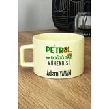 Hedizu Kişiye Özel Petrol Mühendisi Pastel Fincan Sarı Mühendisler Günü Hediyesi