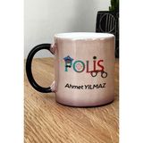Hedizu Kişiye Özel Polis Kupa Bardak Sihirli Polisler Günü Hediyesi - Siyah