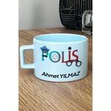 Hedizu Kişiye Özel Polis Pastel Fincan Mavi Polisler Günü Hediyesi