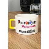 Hedizu Kişiye Özel Psikolojik Danışman Lüks Fincan Sarı Tıp Bayramı Hediyesi
