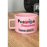 Hedizu Kişiye Özel Psikolojik Danışman Pastel Fincan Pembe Tıp Bayramı Hediyesi