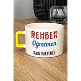 Hedizu Kişiye Özel Rehber Öğretmen Lüks Fincan Sarı Öğretmenler Günü Hediyesi