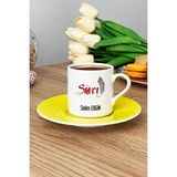 Hedizu Kişiye Özel Savcı Türk Kahvesi Fincanı Sarı