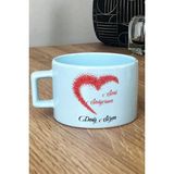 Hedizu Kişiye Özel Seni Seviyorum Pastel Fincan Mavi Sevgililer Günü Hediyesi