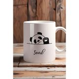 Hedizu Kişiye Özel Sevimli Panda Kupa Bardak Beyaz Pandalı Hediye