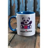 Hedizu Kişiye Özel Sevimli Panda Kupa Bardak Mavi Arkadaşa Doğum Günü Hediyesi