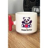 Hedizu Kişiye Özel Sevimli Panda Kupa Bardak T Kulplu Pembe Arkadaşa Doğum Günü Hediyesi
