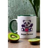 Hedizu Kişiye Özel Sevimli Panda Kupa Bardak Yeşil Arkadaşa Doğum Günü Hediyesi
