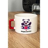 Hedizu Kişiye Özel Sevimli Panda Lüks Fincan Kırmızı Arkadaşa Doğum Günü Hediyesi