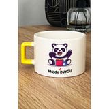 Hedizu Kişiye Özel Sevimli Panda Lüks Fincan Sarı Arkadaşa Doğum Günü Hediyesi