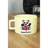 Hedizu Kişiye Özel Sevimli Panda Pastel Fincan Sarı Arkadaşa Doğum Günü Hediyesi