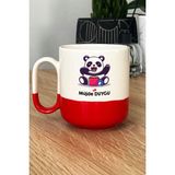 Hedizu Kişiye Özel Sevimli Panda Pro Kupa Bardak Kırmızı Arkadaşa Doğum Günü Hediyesi