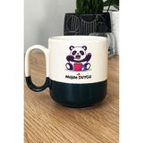 Hedizu Kişiye Özel Sevimli Panda Pro Kupa Bardak Siyah Arkadaşa Doğum Günü Hediyesi