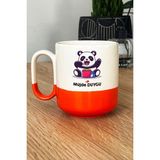 Hedizu Kişiye Özel Sevimli Panda Pro Kupa Bardak Turuncu Arkadaşa Doğum Günü Hediyesi