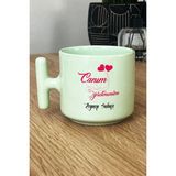 Hedizu Kişiye Özel Sınıf Öğretmeni -4- Pastel T Kulplu Kupa Bardak Yeşil Öğretmenler Günü Hediyesi