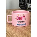 Hedizu Kişiye Özel Sınıf Öğretmenine Hediye Pastel Fincan Pembe Canım Öğretmenim