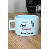 Hedizu Kişiye Özel Tarih Öğretmeni Pastel Fincan Mavi Öğretmenler Günü Hediyesi