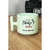 Hedizu Kişiye Özel Türkçe Öğretmeni -2- Pastel T Kulplu Kupa Bardak Yeşil Öğretmenler Günü Hediyesi