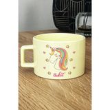 Hedizu Kişiye Özel Unicorn Pastel Fincan Sarı Kız Çocuğa Doğum Günü Hediyesi