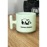 Hedizu Kişiye Özel Uykucu Panda Pastel T Kulplu Kupa Bardak Yeşil Arkadaşa Doğum Günü Hediyesi