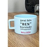Hedizu Kişiye Özel Yeni Bir Ben Pastel Fincan Mavi Motto Arkadaşa Kardeşe Hediye