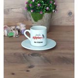 Hedizu Kütüphaneci Hediye Beyaz 70 ml Türk Kahvesi Fincanı