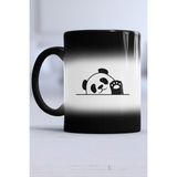 Hedizu Merhaba Panda Siyah Kupa Bardak Sihirli