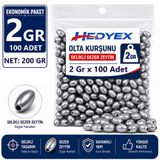 Hedyex 2 Gr 100 Adet (200 Gr) Olta Kurşunu Delikli Gezer Zeytin