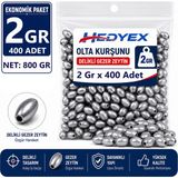 Hedyex 2 Gr 400 Adet (800 Gr) Olta Kurşunu Delikli Gezer Zeytin