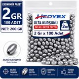 Hedyex 2 gr Delikli Gezer Zeytin Olta Kurşunu 100 Adet Kurşun Materyal Ekonomik Paket - 100 Adet - 200 Gr