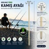 Hedyex Kırılmaz Fiber Kamış Ayağı 102 Cm Çift Başlıklı Olta Tutucu 2 Adet
