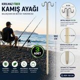 Hedyex Kırılmaz Fiber Kamış Ayağı 102 Cm Çift Başlıklı Olta Tutucu 3 Adet