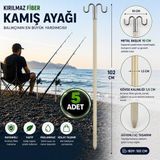 Hedyex Kırılmaz Fiber Kamış Ayağı 102 Cm Çift Başlıklı Olta Tutucu 5 Adet