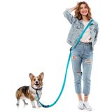 Heelay Eller Serbest Köpek Tasması, 2,5 m Çok Fonksiyonlu Çapraz Askılı İp Patlamaya Dayanıklı Saplı ve Ayarlanabilir Eğitim Eller Serbest Tasma Küçük, Orta ve Büyük Köpekler için Yürüyüş, Koşu ve