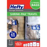 Hefty Shrink-Pak: 6 Büyük Vakum Saklama Torbası - Seyahat Temelleri - Yorgan ve Battaniyeler İçin Dolap Düzenleyici Uzay Çantaları