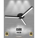 Hegza Lighting Admira (Siyah Kasa, Beyaz Işık) Ledli Modern Plafonyer LED Avize Salon Mutfak Oturma Odası Antre Hol