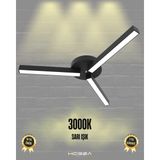 Hegza Lighting Admira (Siyah Kasa, Sarı Işık) Ledli Modern Plafonyer LED Avize Salon Mutfak Oturma Odası Antre Hol