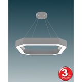 Hegza Lighting Bagel - Ledli Modern Sarkıt Linear LED Avize Salon Mutfak Oturma Odası Yatak Odası Antre Hol LED - Gri - Gün Işığı (4000K)