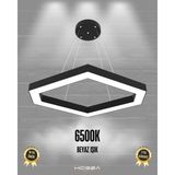 Hegza Lighting Cometa (Siyah Kasa, Beyaz Işık) Ledli Modern Sarkıt Linear LED Avize Salon Mutfak Oturma Odası Yatak Odası Antre Hol LED